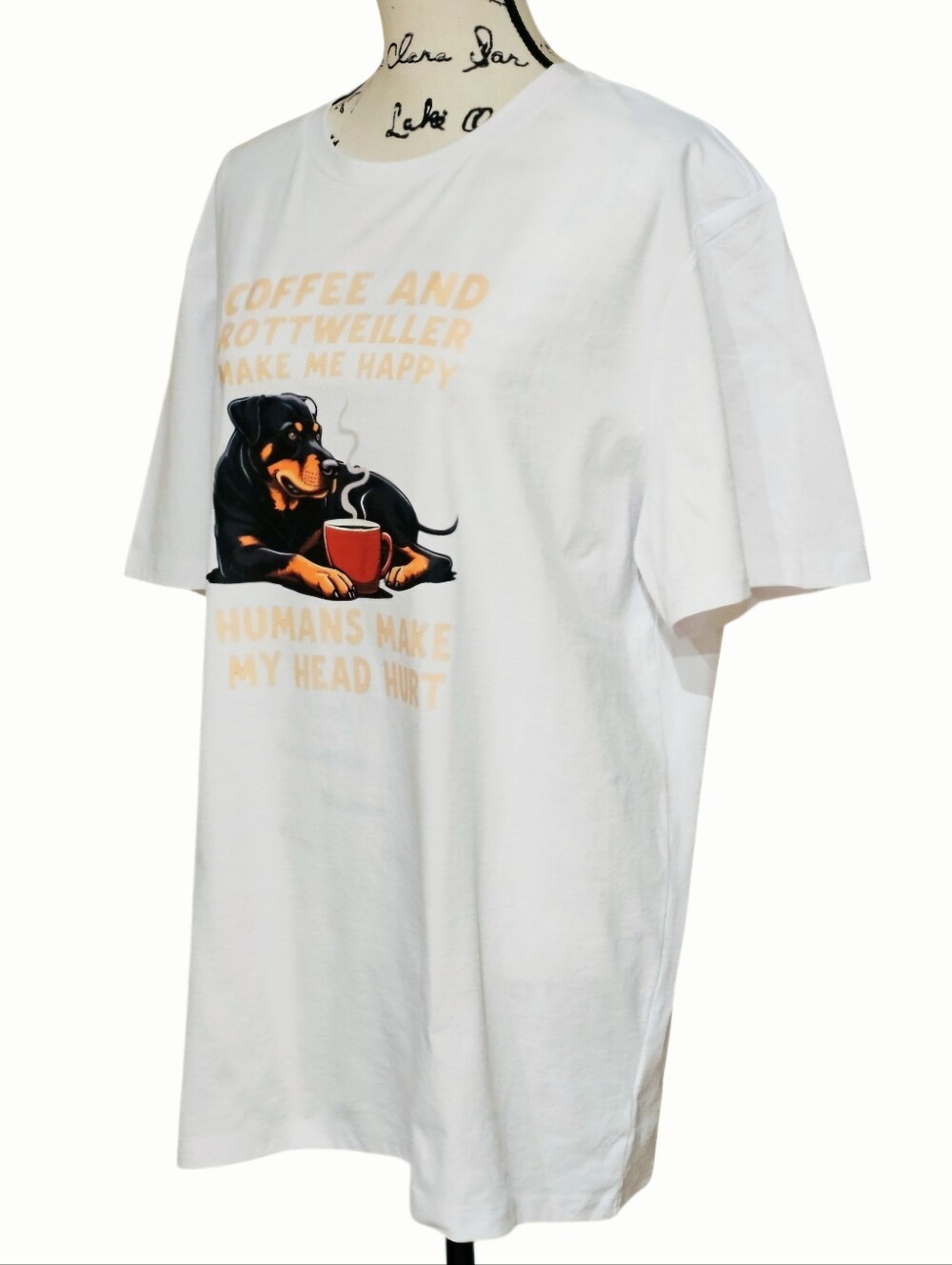 Graphic Rottweiler Coffee Tee - Short Sleeve - Picture 3 of 7